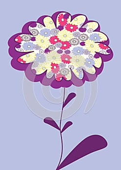 Vector picture with flower