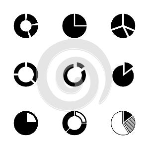 Vector pie chart icon set