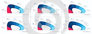 Vector pie chart infographic templates in the form of abstract shape. 4 5 6 7 8 9 options