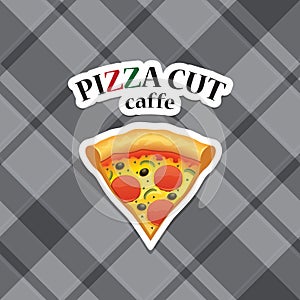 Vector piece of pizza realistic icon