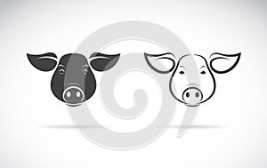 Vector of pigs head design on a white background. Farm animals. Pig logo or icon. Easy editable layered vector illustration