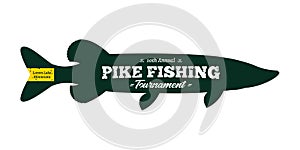 Vector pike fishing badge
