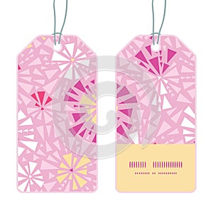 Vector pink abstract triangles vertical stripe