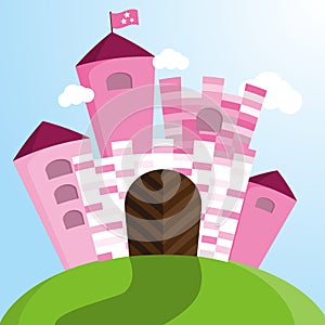 Vector pink castle