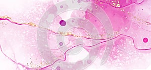 Vector pink coral banner. Hand drawn abstract paint brush stroke.