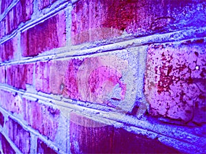 Vector pink grunge background, gradient blue dark texture of an old brick wall. UHD 4K wallpaper