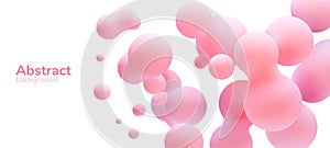 Vector pink liquid elements set.