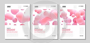 Vector pink liquid elements set.