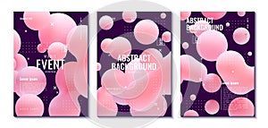 Vector pink liquid elements set.