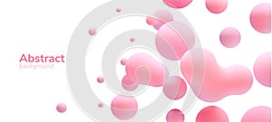 Vector pink liquid elements set.