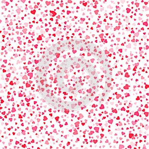Vector pink & red Valentines Day heartshapes background element in flat style