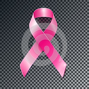 Vector pink ribbon breast cancer awareness symbol