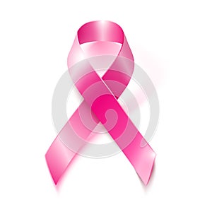 Vector pink ribbon breast cancer awareness symboll