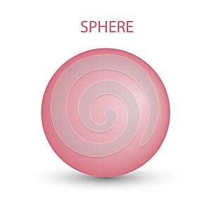 Vector pink sphere with gradients for for game, icon, package design, logo, mobile, ui, web, education. 3D ball on a