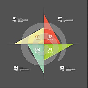 Vector pinwheel template. Abstract layout for presentation or in