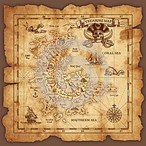 Vector Pirate Treasure Map photo