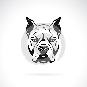 Vector of a pit bull dog head design on white background. Easy editable layered vector illustration. Pets. Animals