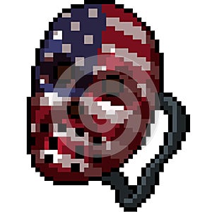Vector pixel art american face