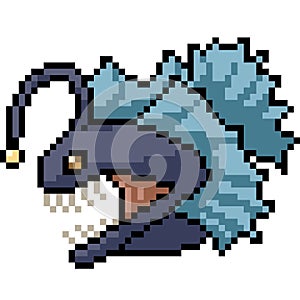 Vector pixel art anglerfish