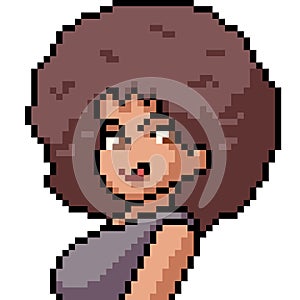 Vector pixel art anime girl