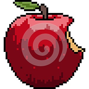 Vector pixel art apple bite