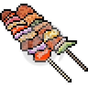 Vector pixel art barbecue