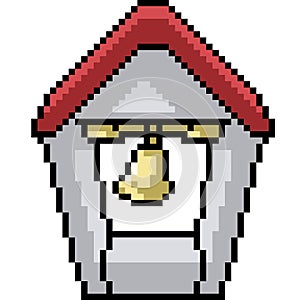 Vector pixel art bell