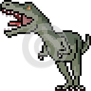 Vector pixel art carnivore dinosaur