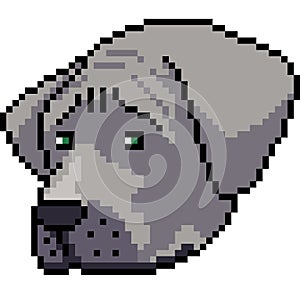 Vector pixel art dog regret