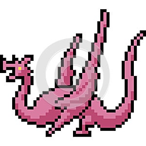 Vector pixel art dragon fantasy