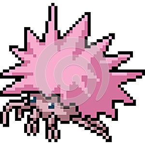 Vector pixel art fantasy crab