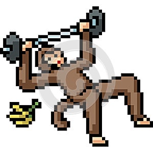 Vector pixel art fitness ape