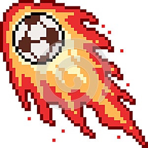 Vector pixel art football fire