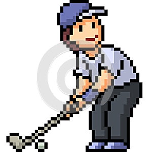 Vector pixel art golf sport