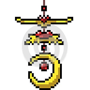 Vector pixel art holy charm