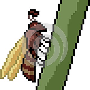 Vector pixel art hornet