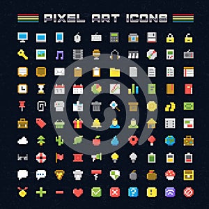 Vector Pixel Art Icons photo
