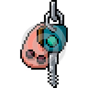 Vector pixel art key chain