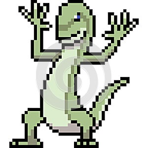 Vector pixel art lizzard