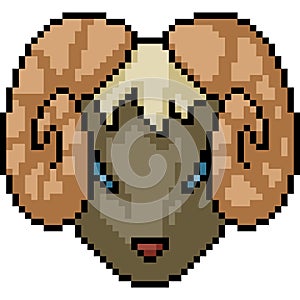 Vector pixel art monster head