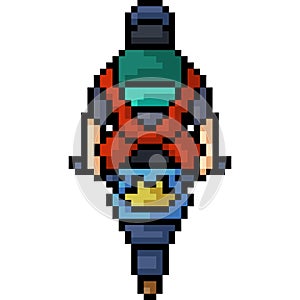 Vector pixel art motorcycle top