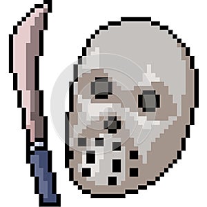 Vector pixel art murderer mask