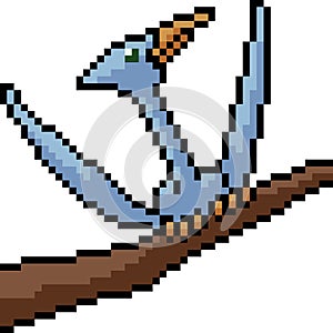 Vector pixel art pteranodon