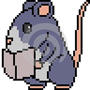 Vector pixel art rat