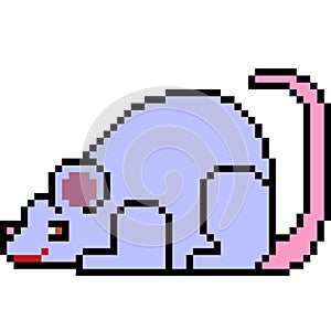 Vector pixel art rat