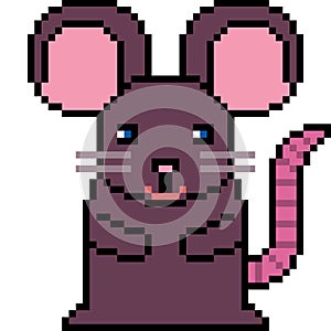 Vector pixel art rat