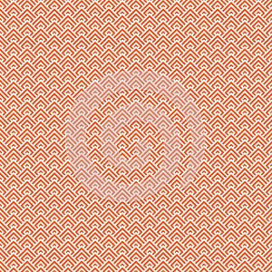 Vector pixel art red or orange seamless pattern of minimalistic geometric scaly rhombus pattern in japanese style