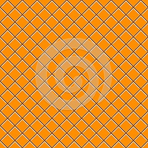 Vector pixel art seamless pattern of minimalistic red or orange rhomboid tile grid with glare