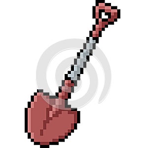 Vector pixel art shovel