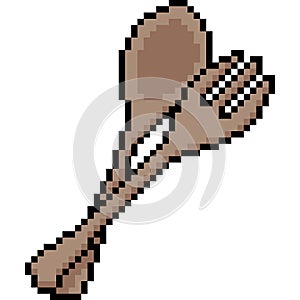 Vector pixel art spoon fork